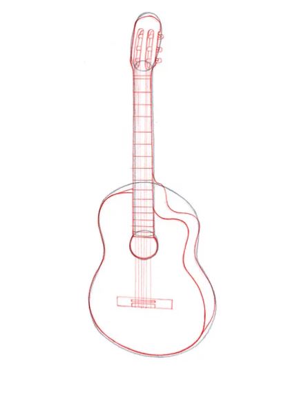 como aprender a dibujar una guitarra
